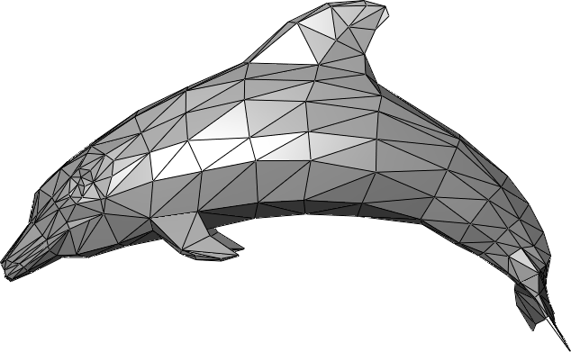 Triangle mesh that draws a dolphin